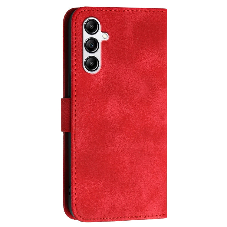 For Samsung Galaxy A14 5G YX0080 Grid Butterfly Embossed Pattern Flip Leather Phone Case with Lanyard