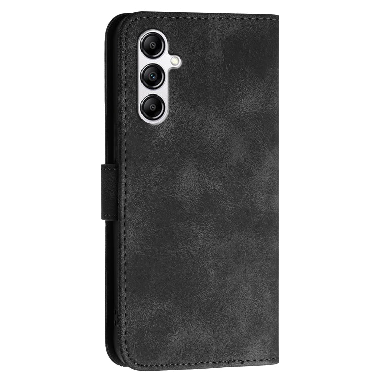 For Samsung Galaxy A14 5G YX0080 Grid Butterfly Embossed Pattern Flip Leather Phone Case with Lanyard