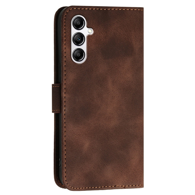 For Samsung Galaxy A14 5G YX0080 Grid Butterfly Embossed Pattern Flip Leather Phone Case with Lanyard