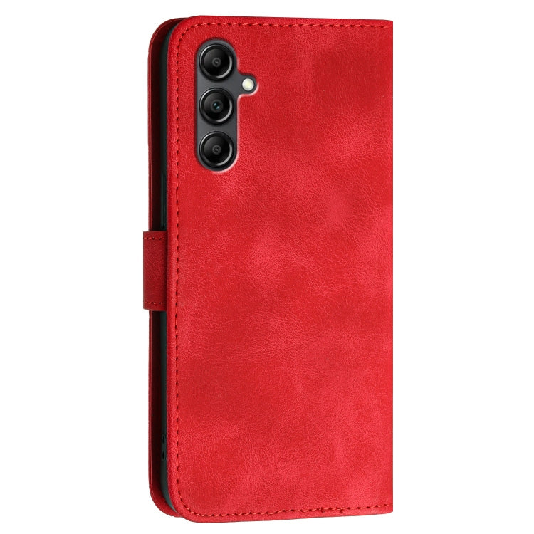 For Samsung Galaxy A15 YX0080 Grid Butterfly Embossed Pattern Flip Leather Phone Case with Lanyard