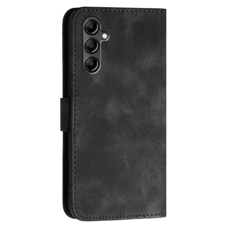 For Samsung Galaxy A15 YX0080 Grid Butterfly Embossed Pattern Flip Leather Phone Case with Lanyard