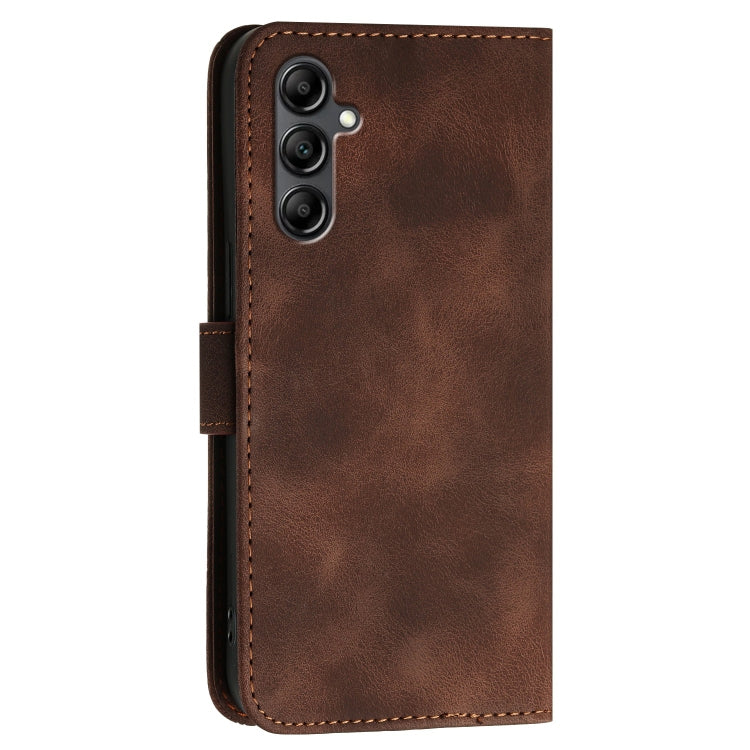 For Samsung Galaxy A15 YX0080 Grid Butterfly Embossed Pattern Flip Leather Phone Case with Lanyard