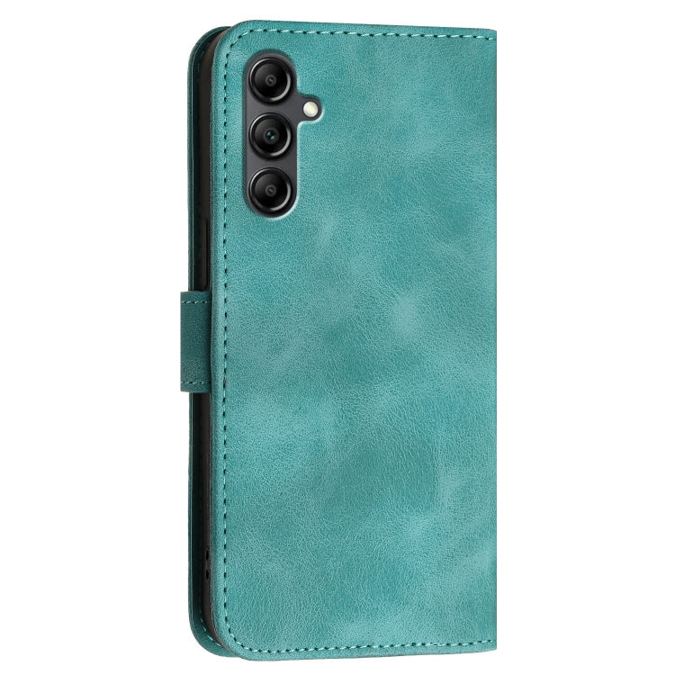 For Samsung Galaxy A15 YX0080 Grid Butterfly Embossed Pattern Flip Leather Phone Case with Lanyard
