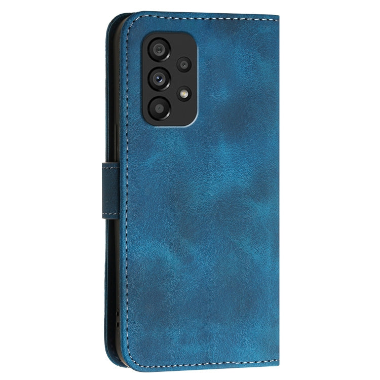For Samsung Galaxy A53 5G YX0080 Grid Butterfly Embossed Pattern Flip Leather Phone Case with Lanyard