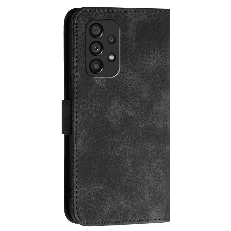 For Samsung Galaxy A53 5G YX0080 Grid Butterfly Embossed Pattern Flip Leather Phone Case with Lanyard