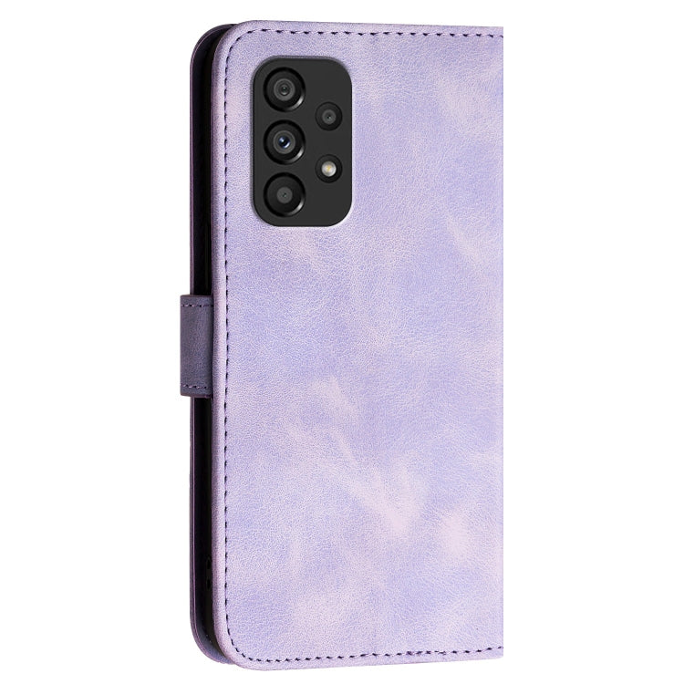For Samsung Galaxy A53 5G YX0080 Grid Butterfly Embossed Pattern Flip Leather Phone Case with Lanyard