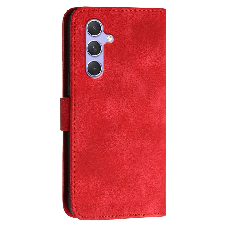 For Samsung Galaxy A54 5G YX0080 Grid Butterfly Embossed Pattern Flip Leather Phone Case with Lanyard
