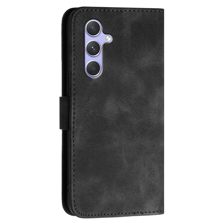 For Samsung Galaxy A54 5G YX0080 Grid Butterfly Embossed Pattern Flip Leather Phone Case with Lanyard