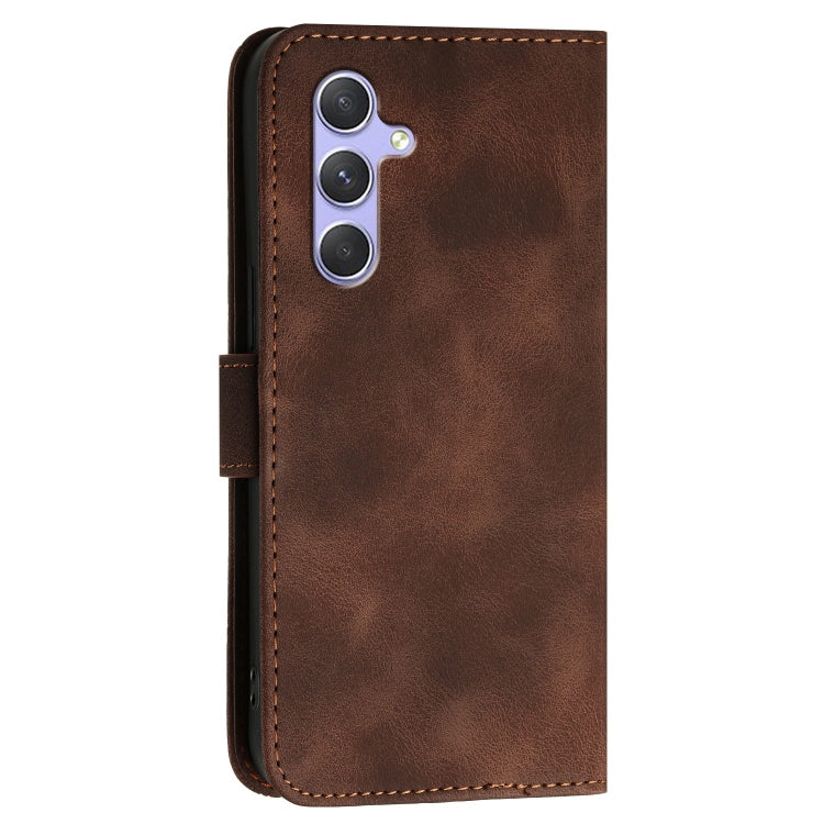 For Samsung Galaxy A54 5G YX0080 Grid Butterfly Embossed Pattern Flip Leather Phone Case with Lanyard