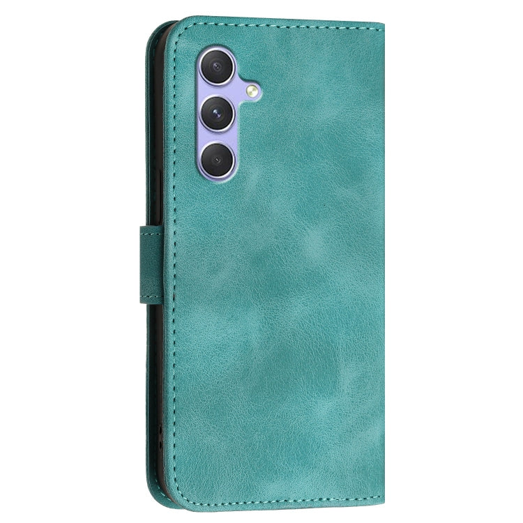 For Samsung Galaxy A54 5G YX0080 Grid Butterfly Embossed Pattern Flip Leather Phone Case with Lanyard