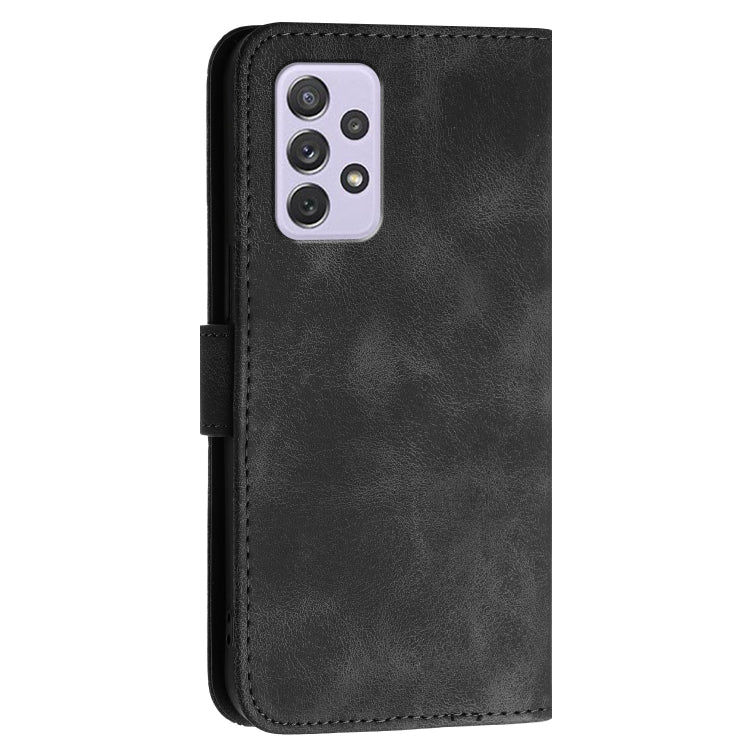 For Samsung Galaxy A72 4G YX0080 Grid Butterfly Embossed Pattern Flip Leather Phone Case with Lanyard