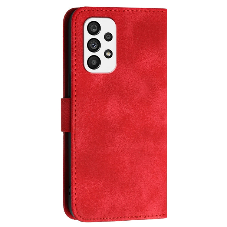 For Samsung Galaxy A73 5G YX0080 Grid Butterfly Embossed Pattern Flip Leather Phone Case with Lanyard