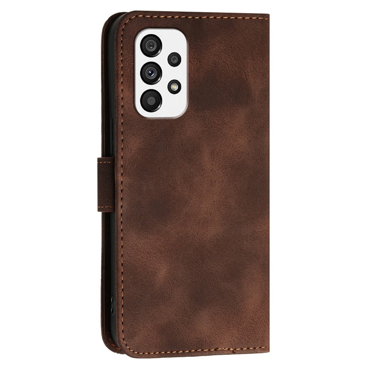 For Samsung Galaxy A73 5G YX0080 Grid Butterfly Embossed Pattern Flip Leather Phone Case with Lanyard