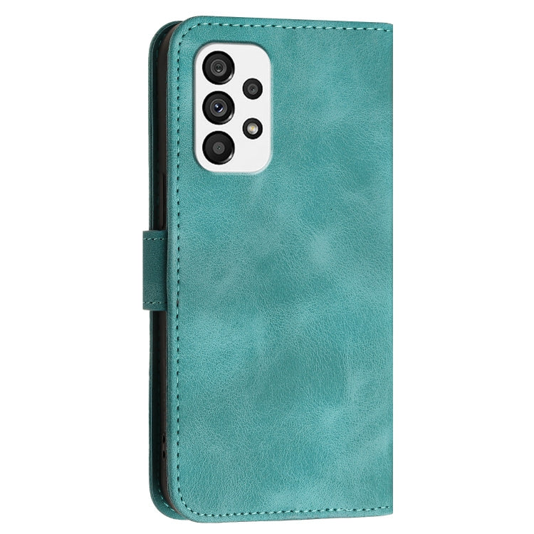 For Samsung Galaxy A73 5G YX0080 Grid Butterfly Embossed Pattern Flip Leather Phone Case with Lanyard