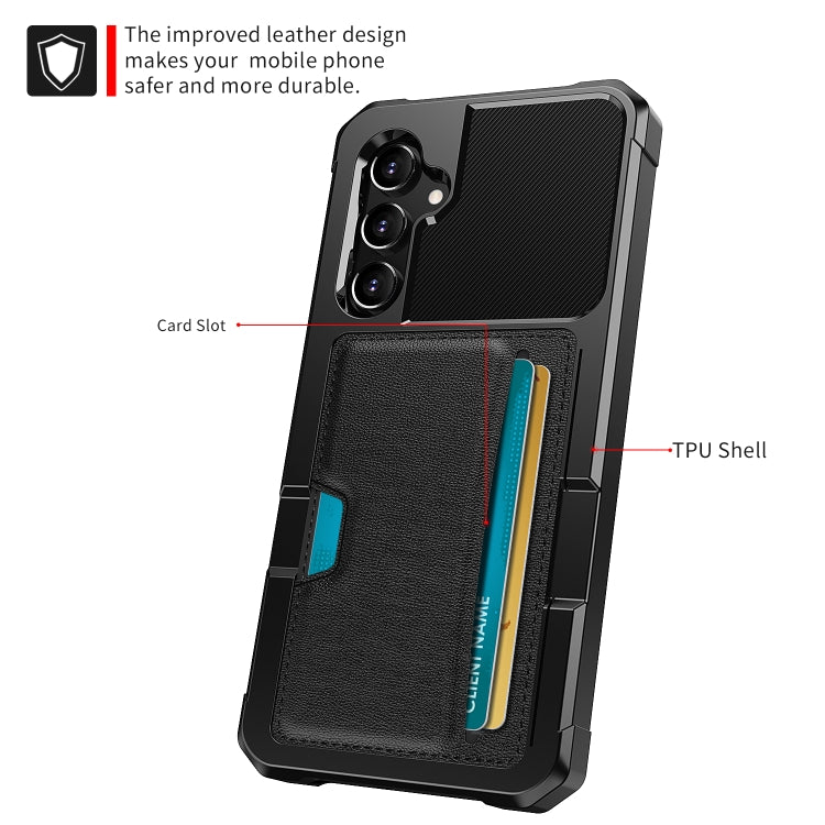 For Samsung Galaxy S24 5G ZM02 Card Slot Holder Phone Case - Black