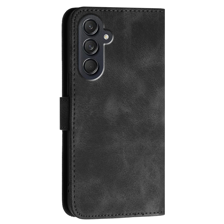 For Samsung Galaxy M55 YX0080 Grid Butterfly Embossed Pattern Flip Leather Phone Case with Lanyard