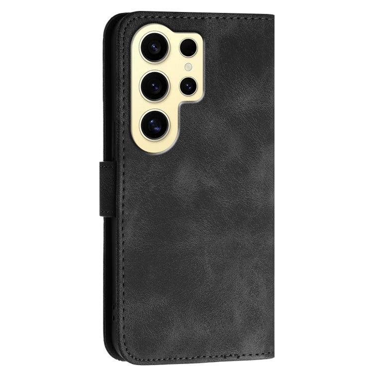 For Samsung Galaxy S24 Ultra 5G YX0080 Grid Butterfly Embossed Pattern Flip Leather Phone Case with Lanyard