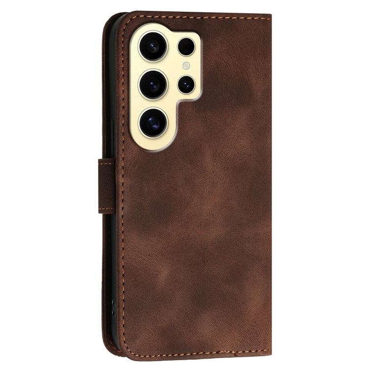For Samsung Galaxy S24 Ultra 5G YX0080 Grid Butterfly Embossed Pattern Flip Leather Phone Case with Lanyard