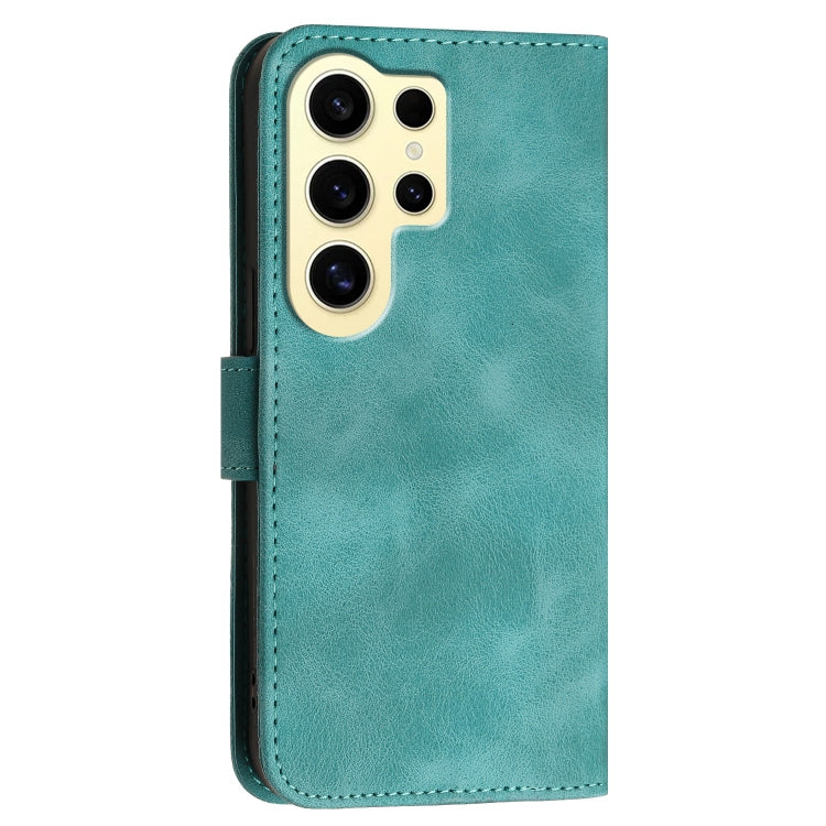 For Samsung Galaxy S24 Ultra 5G YX0080 Grid Butterfly Embossed Pattern Flip Leather Phone Case with Lanyard