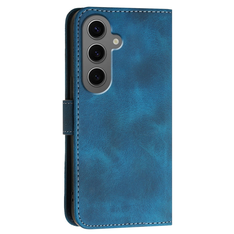 For Samsung Galaxy S24+ 5G YX0080 Grid Butterfly Embossed Pattern Flip Leather Phone Case with Lanyard