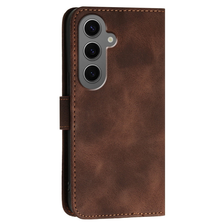 For Samsung Galaxy S24+ 5G YX0080 Grid Butterfly Embossed Pattern Flip Leather Phone Case with Lanyard