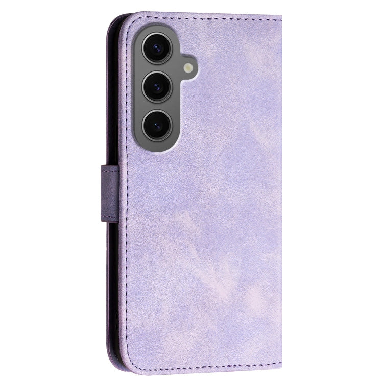 For Samsung Galaxy S24+ 5G YX0080 Grid Butterfly Embossed Pattern Flip Leather Phone Case with Lanyard