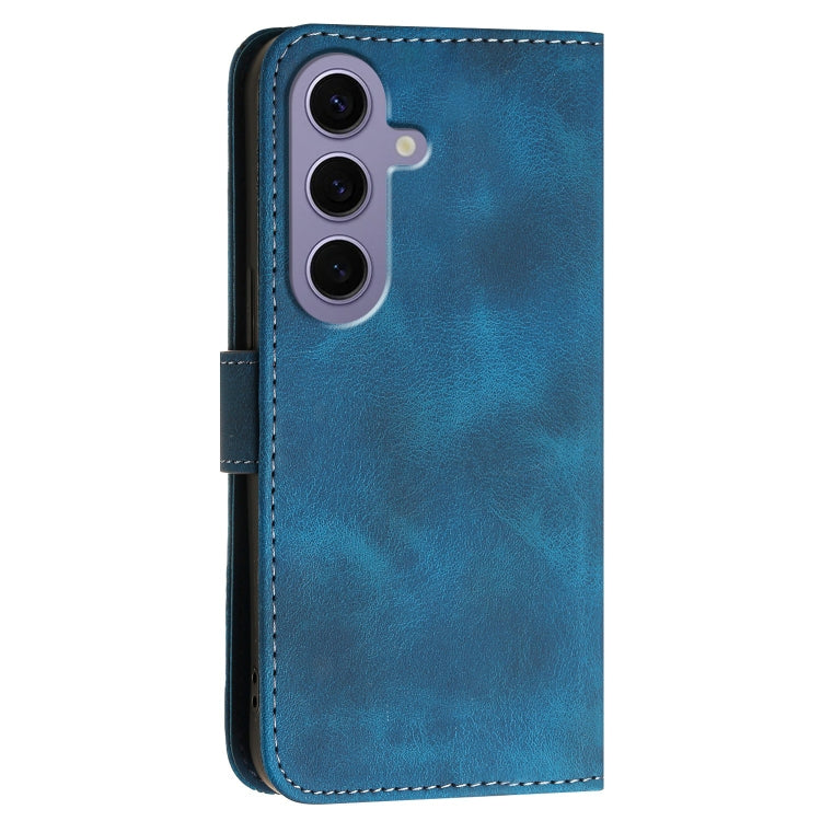 For Samsung Galaxy S24 5G YX0080 Grid Butterfly Embossed Pattern Flip Leather Phone Case with Lanyard