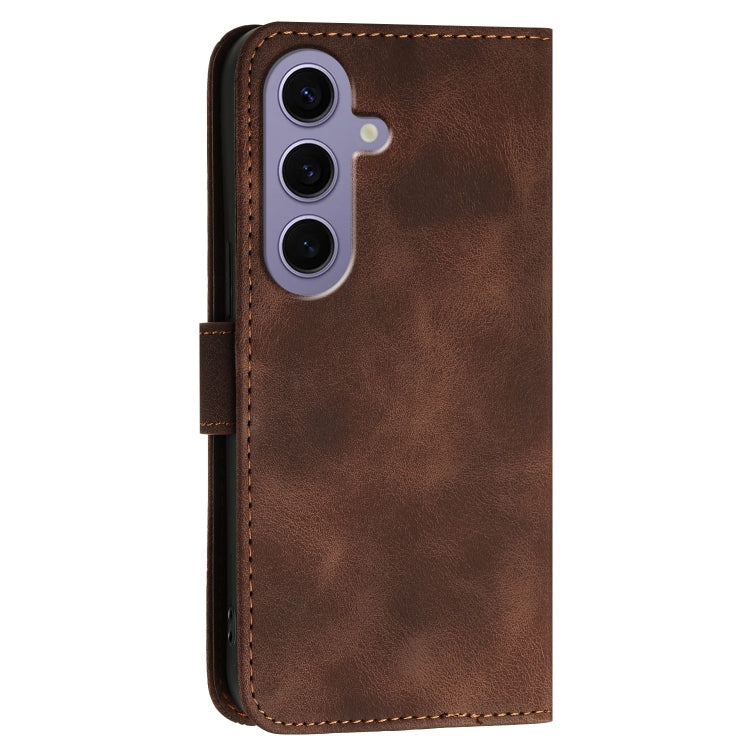For Samsung Galaxy S24 5G YX0080 Grid Butterfly Embossed Pattern Flip Leather Phone Case with Lanyard