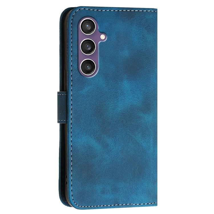For Samsung Galaxy S23 FE 5G YX0080 Grid Butterfly Embossed Pattern Flip Leather Phone Case with Lanyard