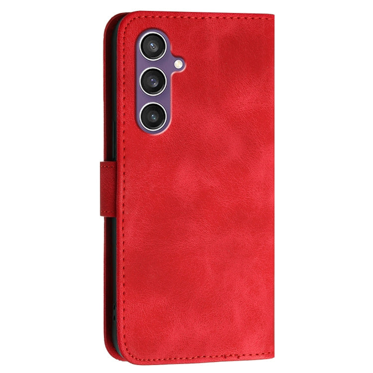 For Samsung Galaxy S23 FE 5G YX0080 Grid Butterfly Embossed Pattern Flip Leather Phone Case with Lanyard