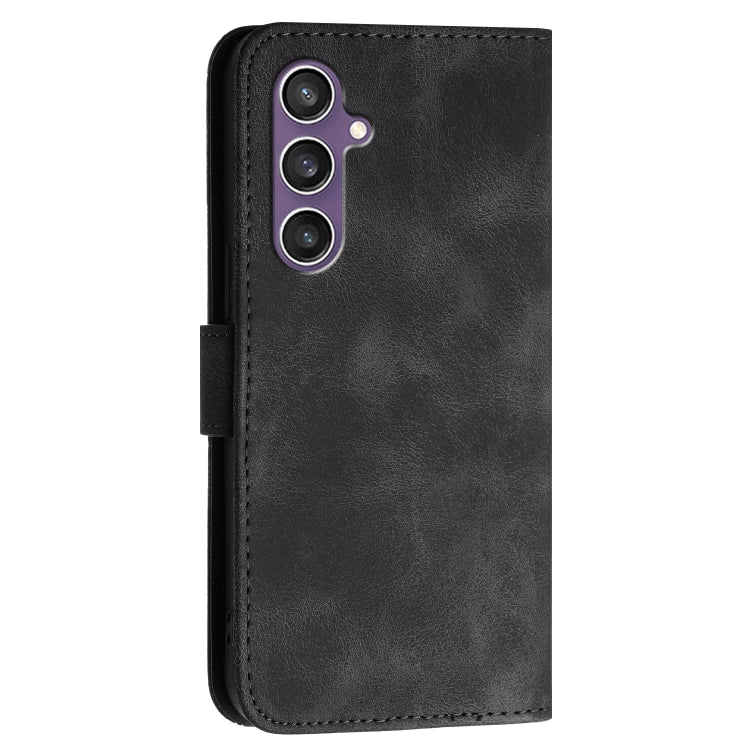 For Samsung Galaxy S23 FE 5G YX0080 Grid Butterfly Embossed Pattern Flip Leather Phone Case with Lanyard