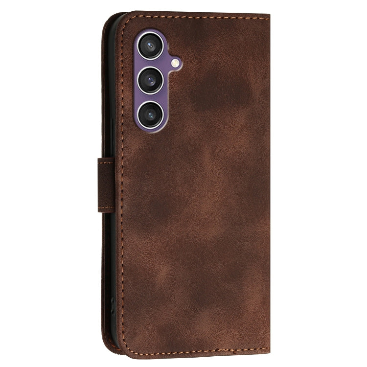 For Samsung Galaxy S23 FE 5G YX0080 Grid Butterfly Embossed Pattern Flip Leather Phone Case with Lanyard