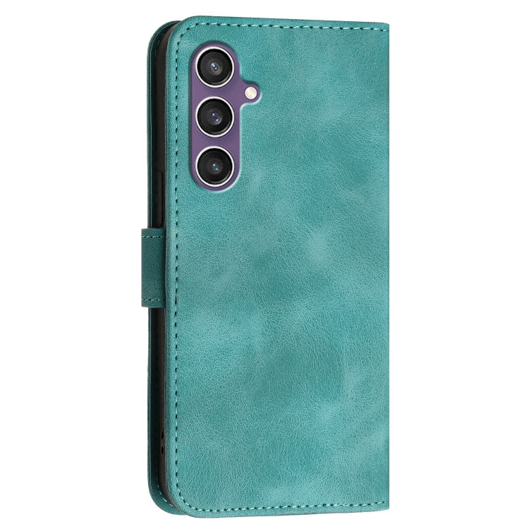 For Samsung Galaxy S23 FE 5G YX0080 Grid Butterfly Embossed Pattern Flip Leather Phone Case with Lanyard