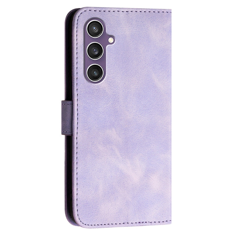 For Samsung Galaxy S23 FE 5G YX0080 Grid Butterfly Embossed Pattern Flip Leather Phone Case with Lanyard