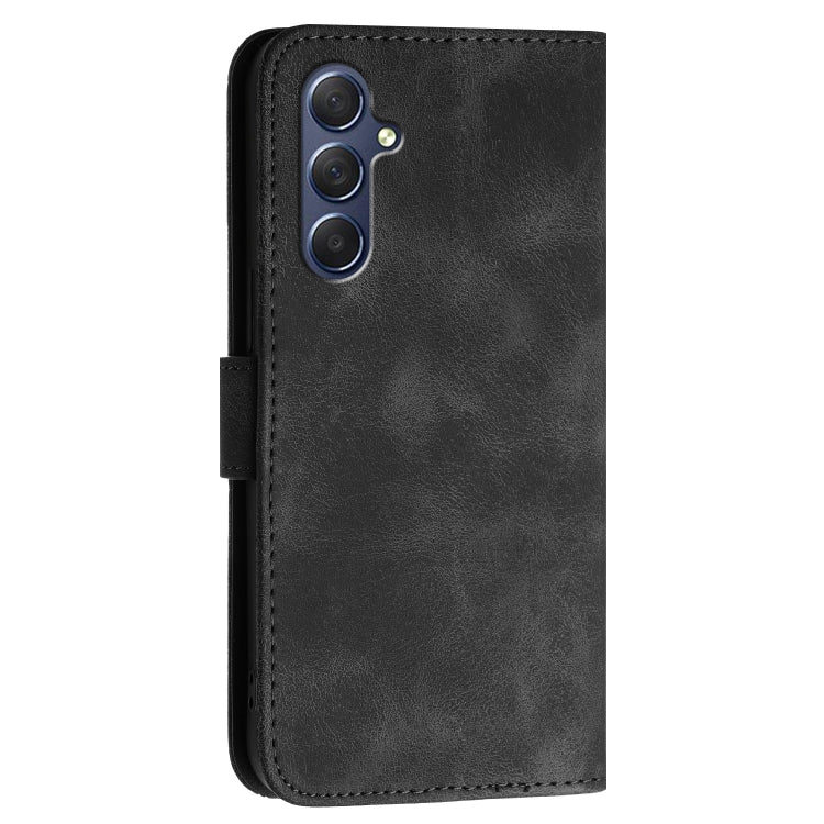 For Samsung Galaxy M54 YX0080 Grid Butterfly Embossed Pattern Flip Leather Phone Case with Lanyard