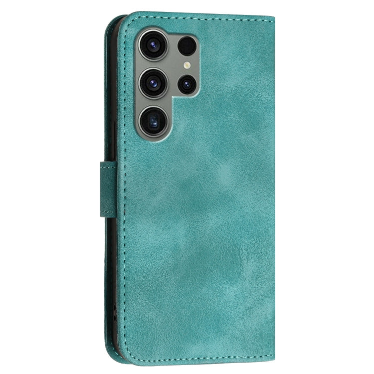 For Samsung Galaxy S23 Ultra 5G YX0080 Grid Butterfly Embossed Pattern Flip Leather Phone Case with Lanyard