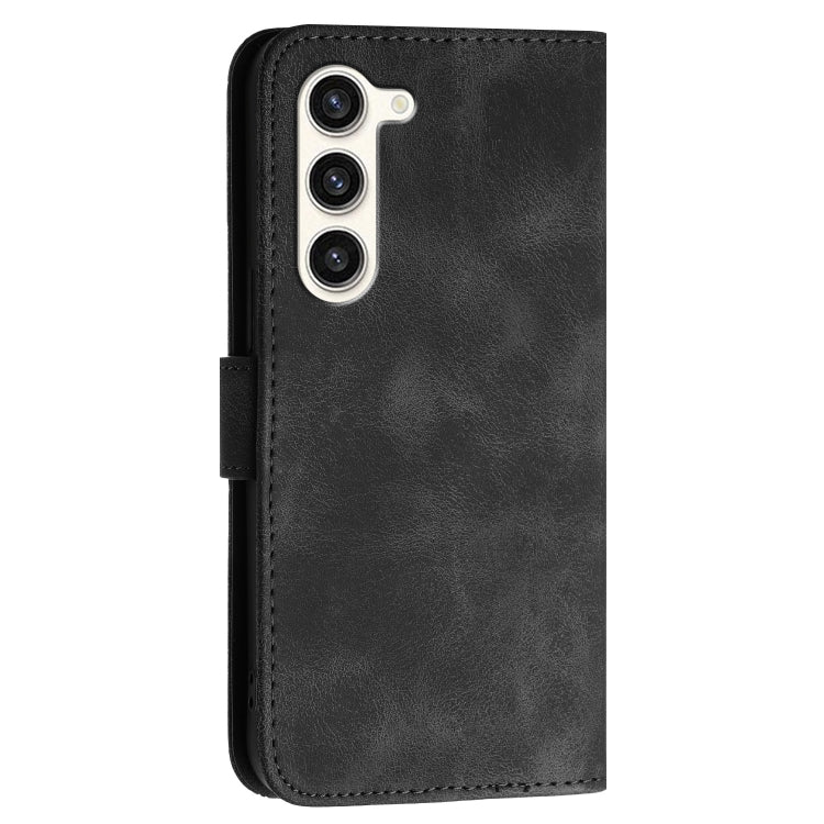 For Samsung Galaxy S23+ 5G YX0080 Grid Butterfly Embossed Pattern Flip Leather Phone Case with Lanyard