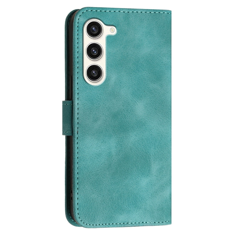 For Samsung Galaxy S23+ 5G YX0080 Grid Butterfly Embossed Pattern Flip Leather Phone Case with Lanyard