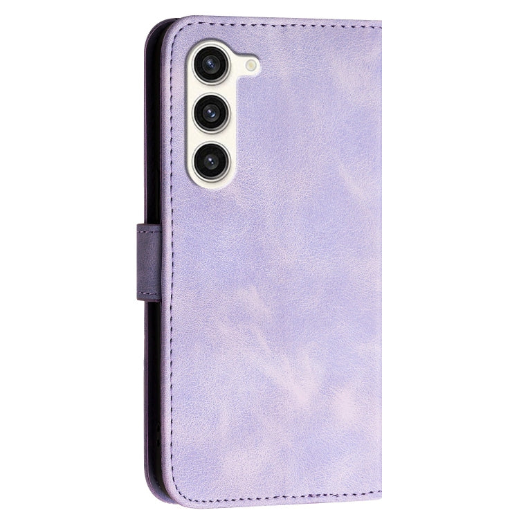 For Samsung Galaxy S23+ 5G YX0080 Grid Butterfly Embossed Pattern Flip Leather Phone Case with Lanyard