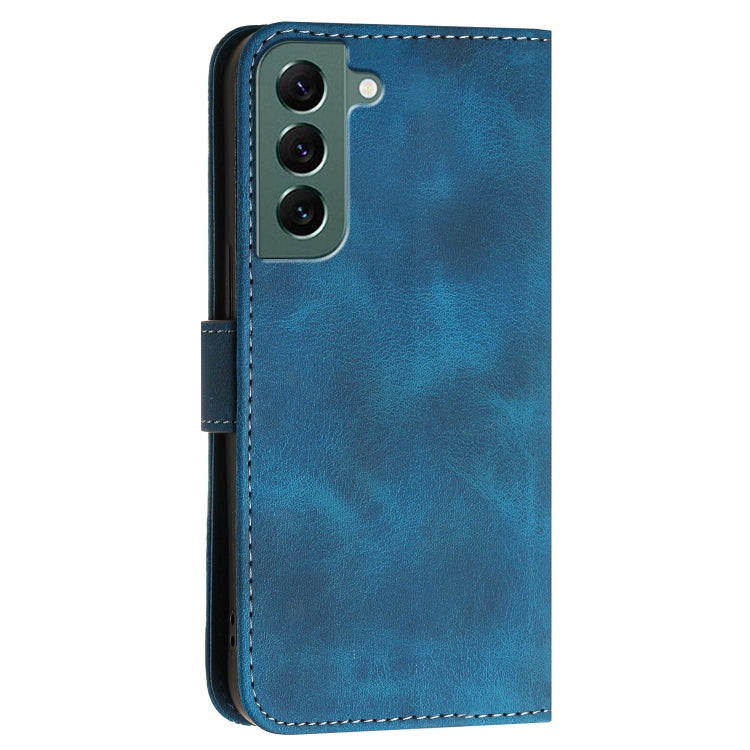For Samsung Galaxy S22+ 5G YX0080 Grid Butterfly Embossed Pattern Flip Leather Phone Case with Lanyard