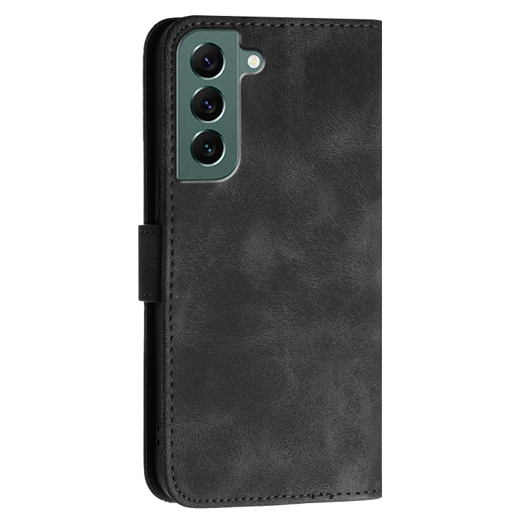 For Samsung Galaxy S22+ 5G YX0080 Grid Butterfly Embossed Pattern Flip Leather Phone Case with Lanyard