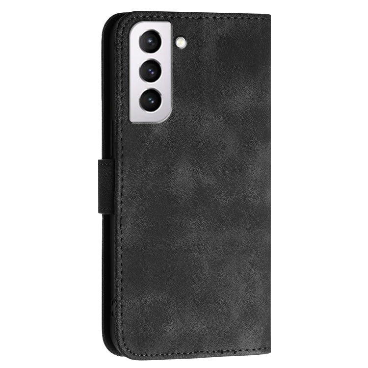 For Samsung Galaxy S21 FE 5G YX0080 Grid Butterfly Embossed Pattern Flip Leather Phone Case with Lanyard