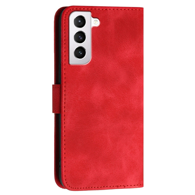 For Samsung Galaxy S21 5G YX0080 Grid Butterfly Embossed Pattern Flip Leather Phone Case with Lanyard