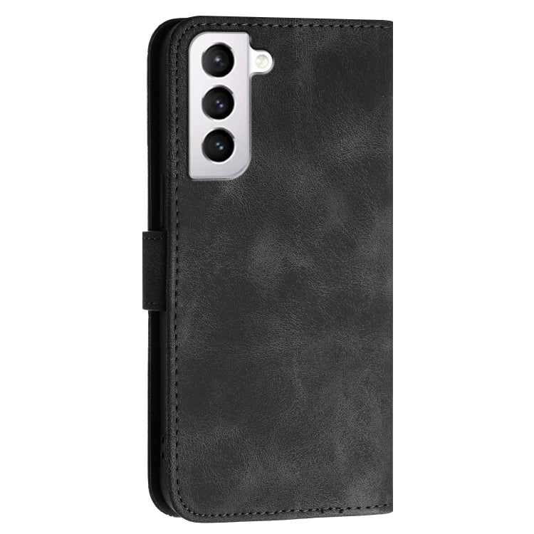 For Samsung Galaxy S21 5G YX0080 Grid Butterfly Embossed Pattern Flip Leather Phone Case with Lanyard