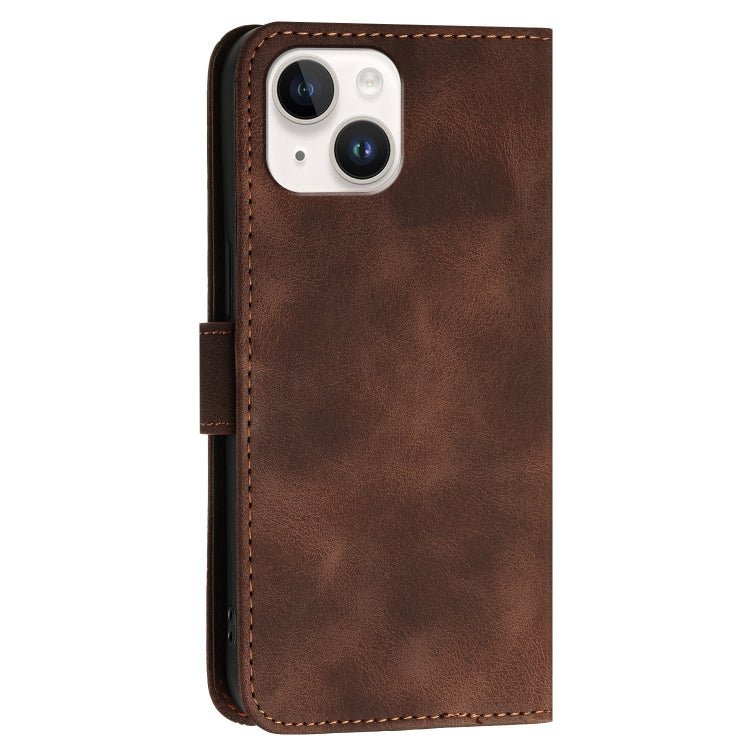 For iPhone 13 mini YX0080 Grid Butterfly Embossed Pattern Flip Leather Phone Case with Lanyard