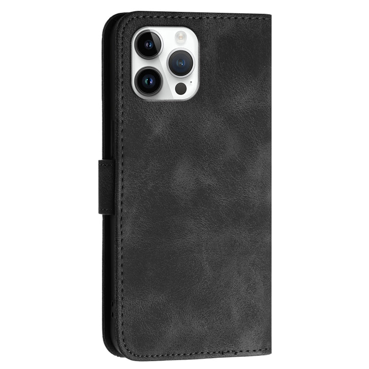 For iPhone 12 Pro Max YX0080 Grid Butterfly Embossed Pattern Flip Leather Phone Case with Lanyard