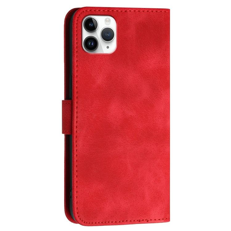 For iPhone 11 Pro Max YX0080 Grid Butterfly Embossed Pattern Flip Leather Phone Case with Lanyard