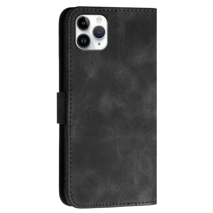 For iPhone 11 Pro Max YX0080 Grid Butterfly Embossed Pattern Flip Leather Phone Case with Lanyard