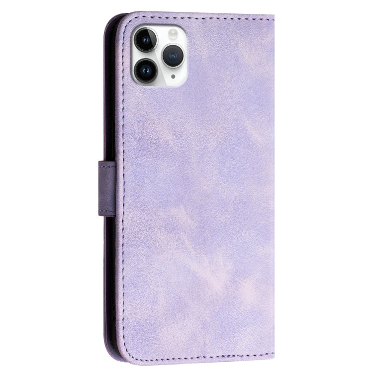 For iPhone 11 Pro Max YX0080 Grid Butterfly Embossed Pattern Flip Leather Phone Case with Lanyard