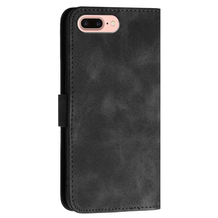 For iPhone 8 Plus / 7 Plus YX0080 Grid Butterfly Embossed Pattern Flip Leather Phone Case with Lanyard